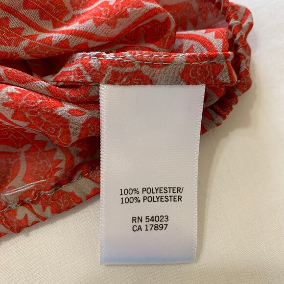 Banana Republic Women Blouse. Semi Sheer. Red. Size PL. Round Neck. Long Sleeves - Picture 9 of 10